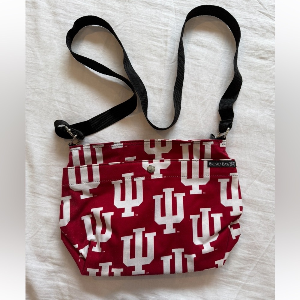 Red and White Crossbody Bag with IU Logo